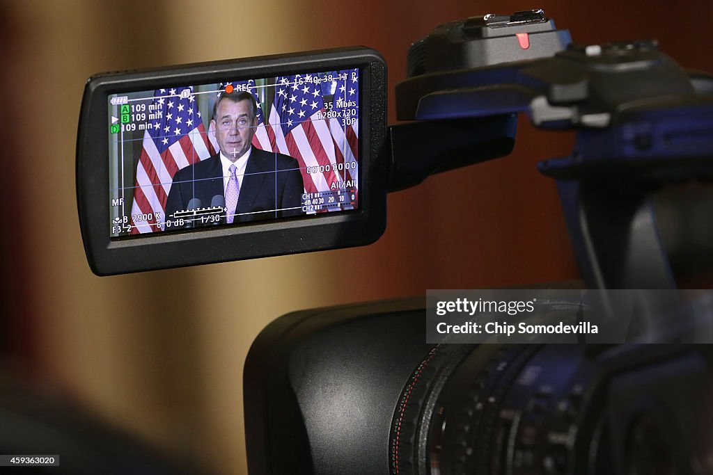 John Boehner Delivers A Statement On Obama Immigration Action At US Capitol