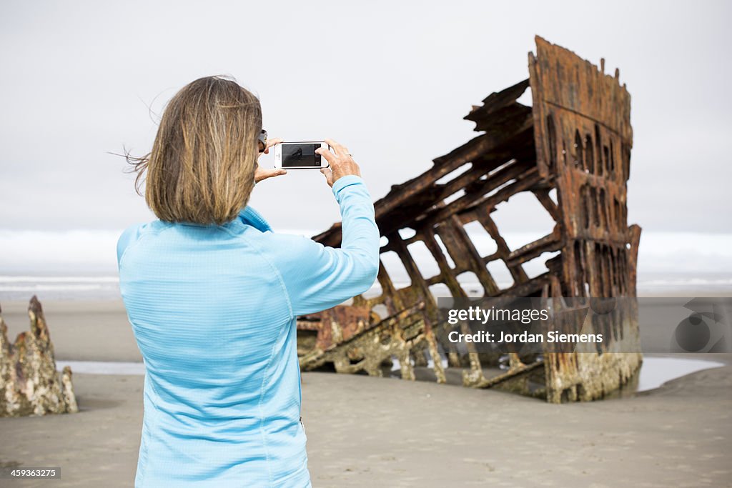 Female captures picture with iPhone