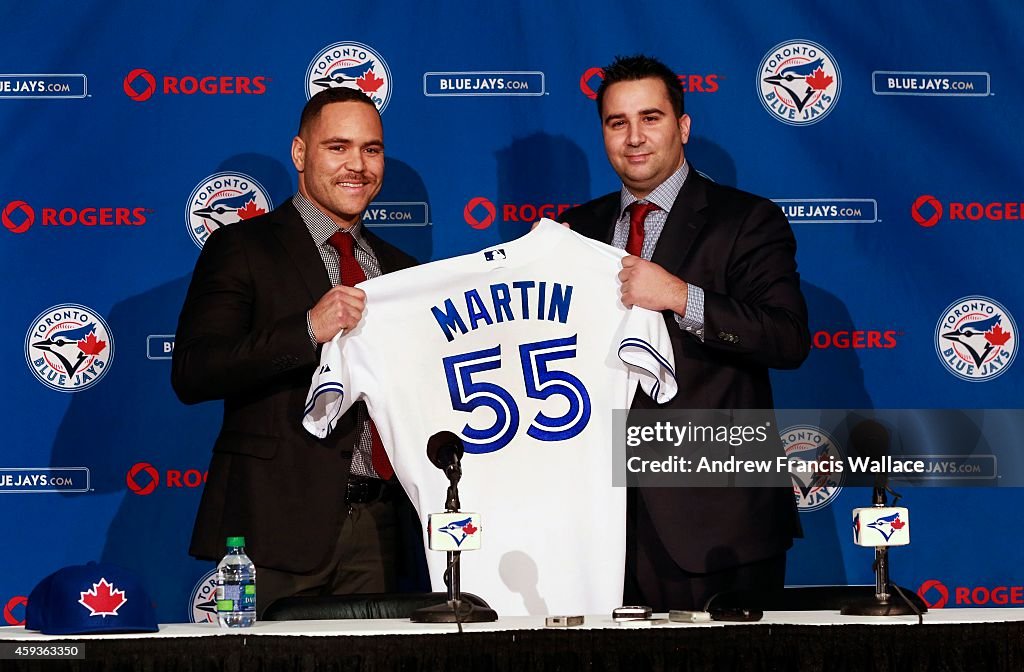 Russell Martin at Blue Jay press conference