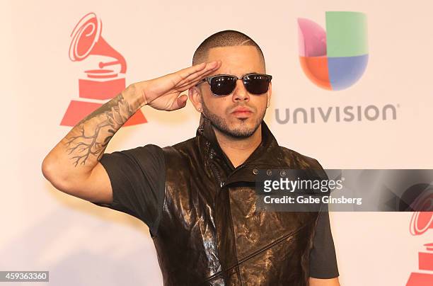 Singer El General Gadiel poses in the press room during the 15th annual Latin GRAMMY Awards at the MGM Grand Garden Arena on November 20, 2014 in Las...