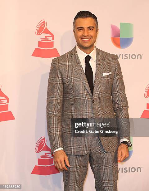 Actor Jaime Camil poses in the press room during the 15th annual Latin GRAMMY Awards at the MGM Grand Garden Arena on November 20, 2014 in Las Vegas,...