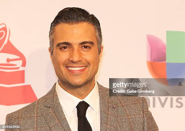 Actor Jaime Camil poses in the press room during the 15th annual Latin GRAMMY Awards at the MGM Grand Garden Arena on November 20, 2014 in Las Vegas,...