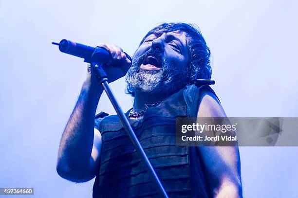 Adrian Rodriguez of Babasonicos performs on stage for Bime 2014 at Bilbao Exhibition Centre on November 1, 2014 in Bilbao, Spain.