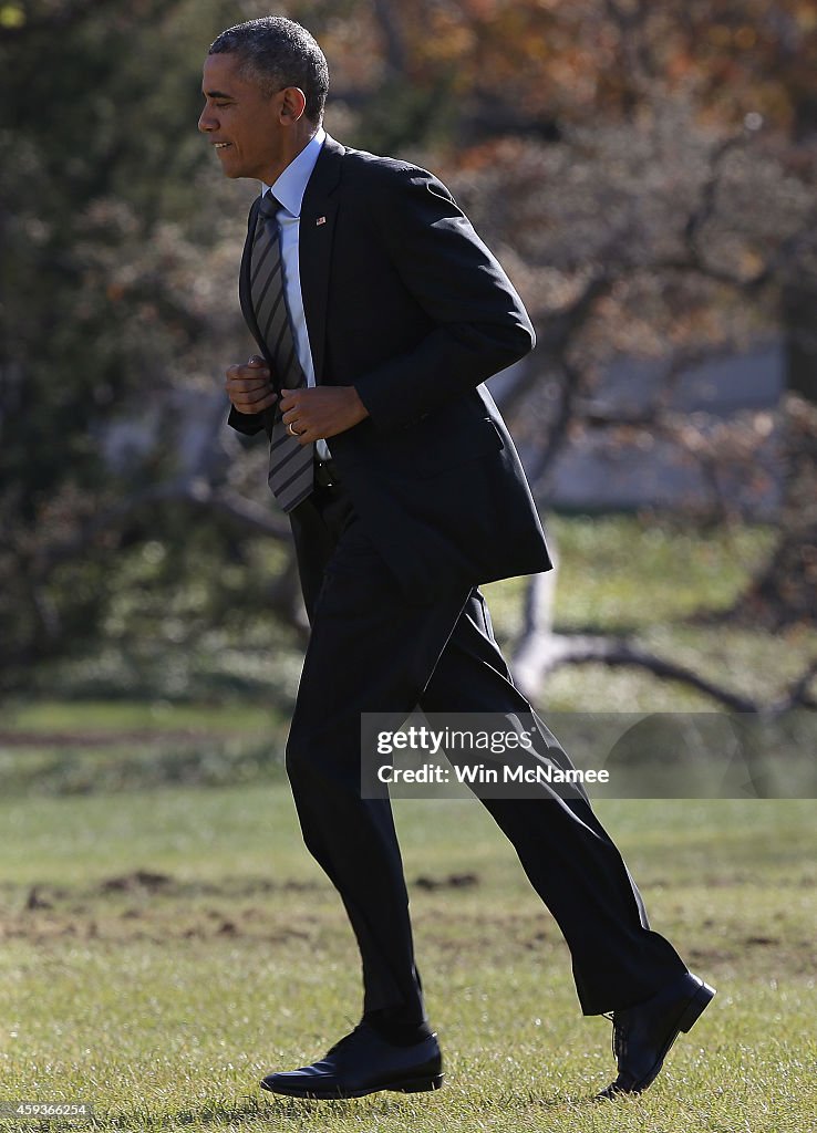 President Obama Departs White House For Las Vegas