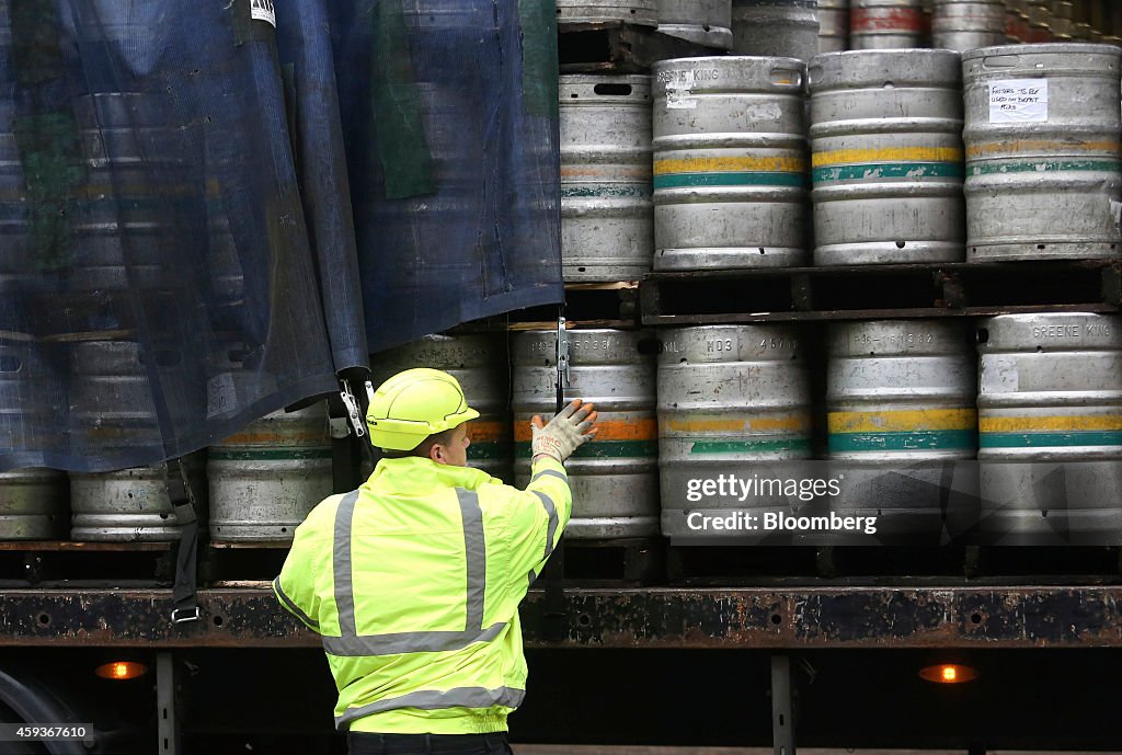 Beer Production At Greene King Plc's Brewery Ahead Of Results