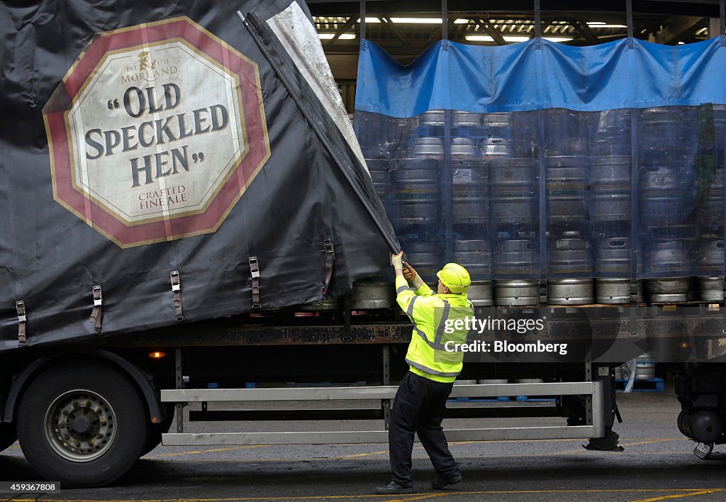 Beer Production At Greene King Plc's Brewery Ahead Of Results