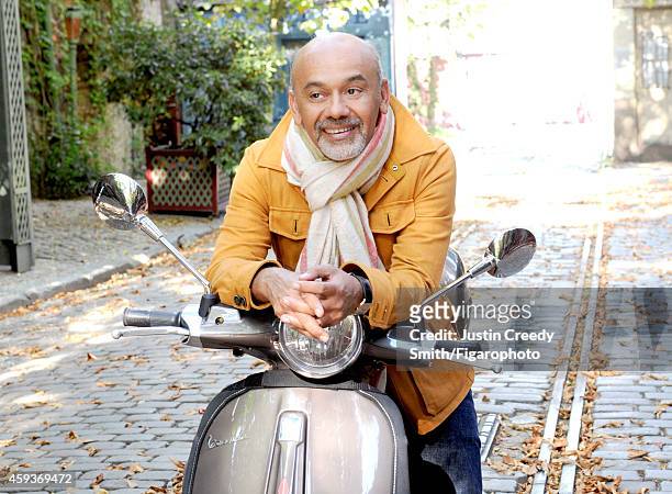 Designer Christian Louboutin is photographed for Madame Figaro on September 10, 2014 in Paris, France. PUBLISHED IMAGE. CREDIT MUST READ: Justin...