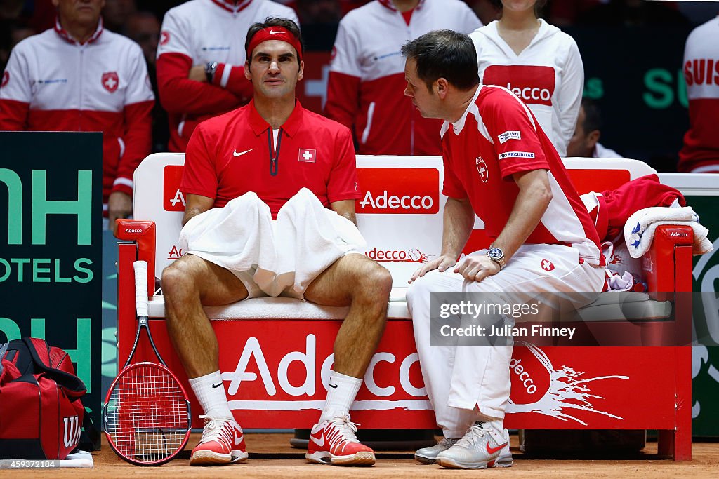 France v Switzerland - Davis Cup World Group Final: Day One