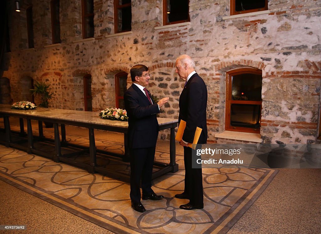 Turkish PM Davutoglu - US Vice President Biden