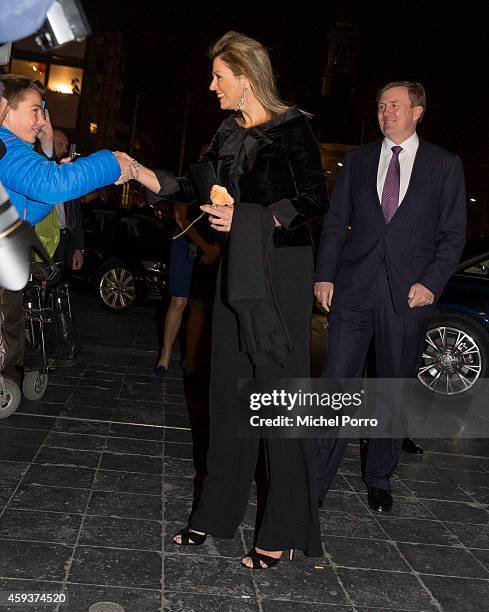 Queen Maxima of The Netherlands and King Willem-Alexander of The Netherlands arrive for the Residentie Orkest 110th Anniversary on November 21, 2014...