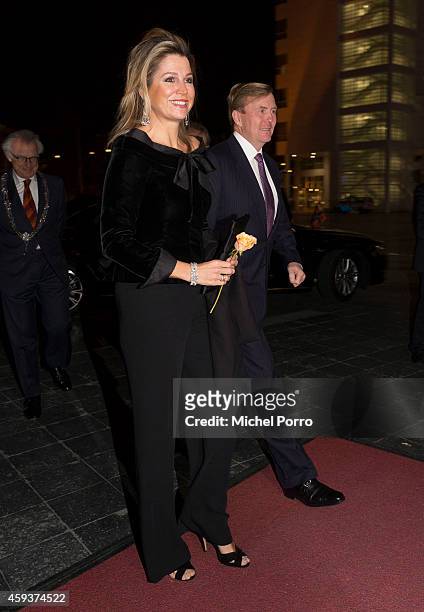 Queen Maxima of The Netherlands and King Willem-Alexander of The Netherlands arrive for the Residentie Orkest 110th Anniversary on November 21, 2014...