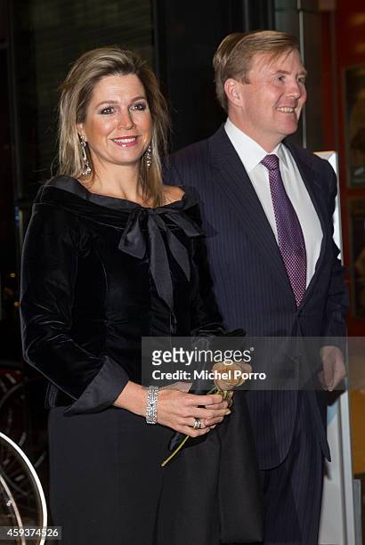 Queen Maxima of The Netherlands and King Willem-Alexander of The Netherlands arrive for the Residentie Orkest 110th Anniversary on November 21, 2014...