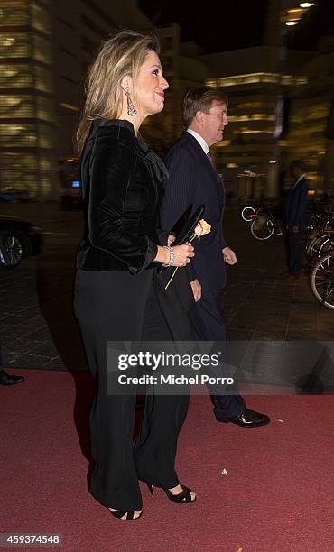 Queen Maxima of The Netherlands and King Willem-Alexander of The Netherlands arrive for the Residentie Orkest 110th Anniversary on November 21, 2014...