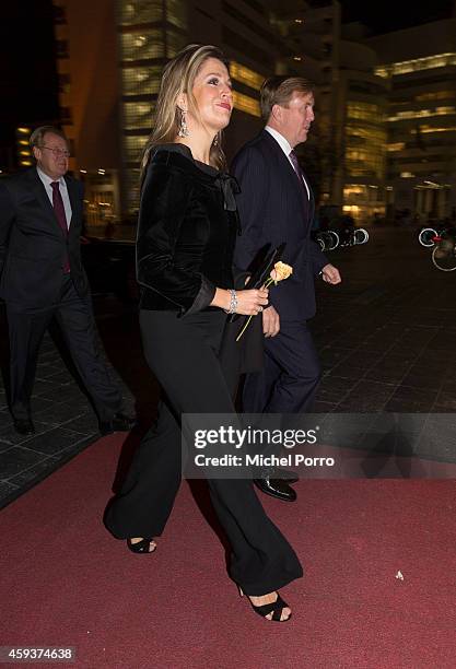 Queen Maxima of The Netherlands and King Willem-Alexander of The Netherlands arrive for the Residentie Orkest 110th Anniversary on November 21, 2014...