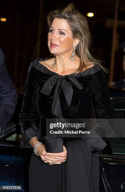 Queen Maxima of The Netherlands arrives for the Residentie Orchestra 110th Anniversary on November 21, 2014 in The Hague, The Netherlands.