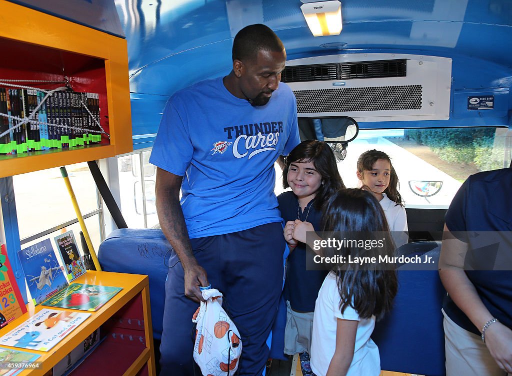 Oklahoma City Thunder Rolling Book Bus