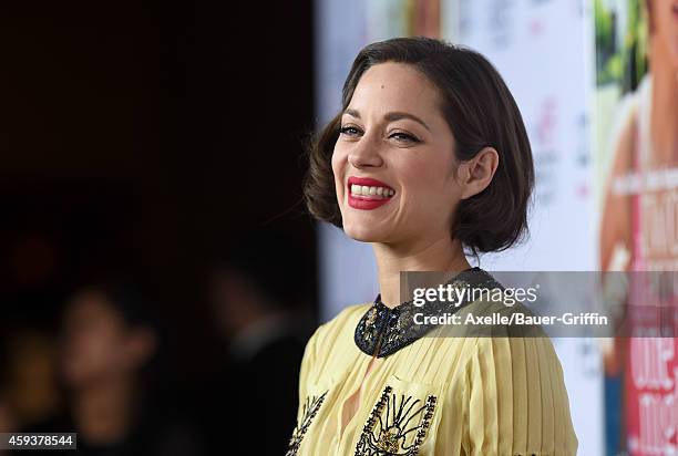 Actress Marion Cotillard arrives at the AFI FEST 2014 Presented By Audi - 'Two Days, One Night' special screening at the Egyptian Theatre on November...