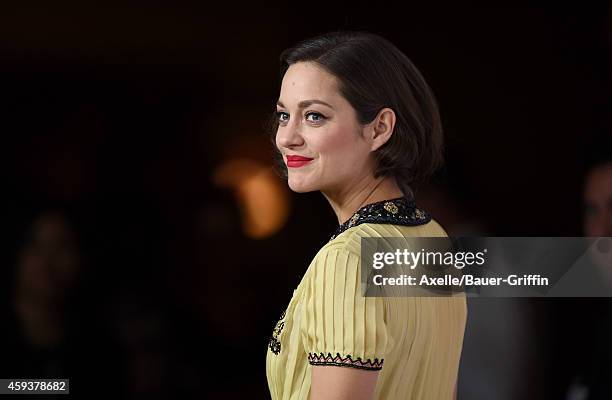 Actress Marion Cotillard arrives at the AFI FEST 2014 Presented By Audi - 'Two Days, One Night' special screening at the Egyptian Theatre on November...