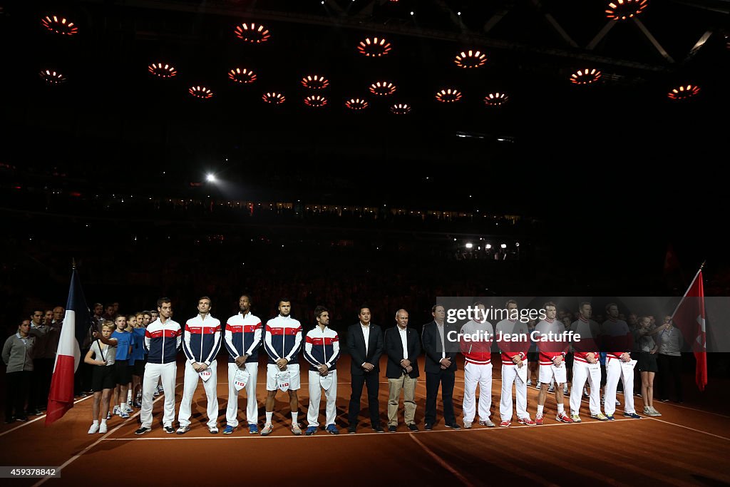 France v Switzerland - Davis Cup World Group Final: Day One