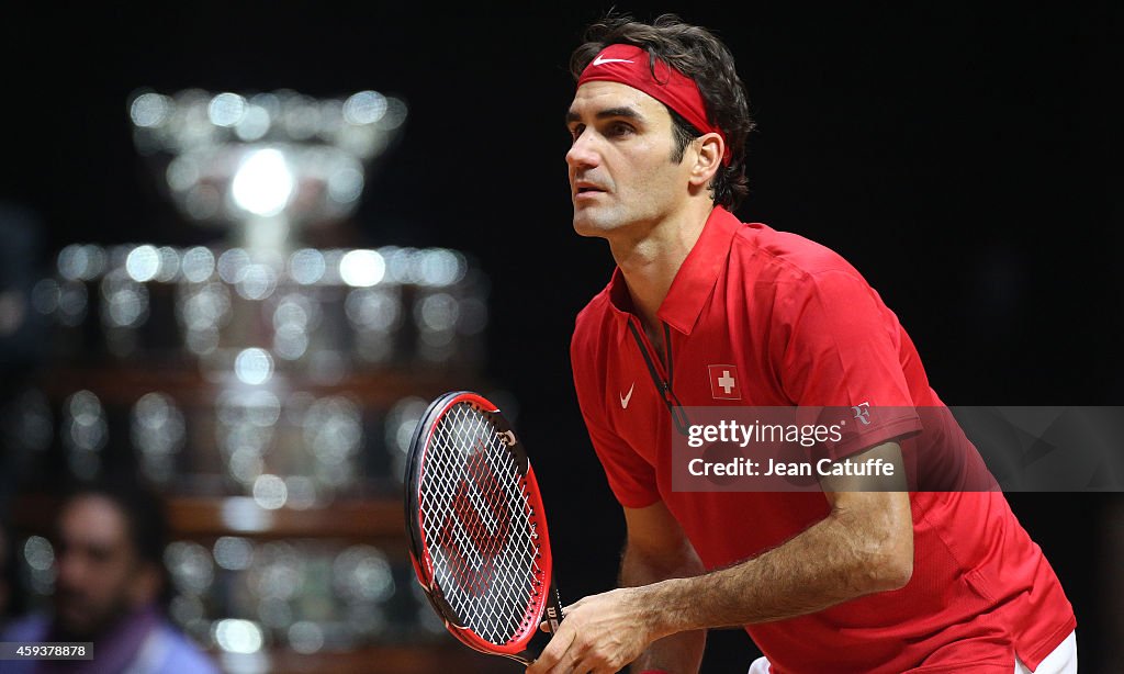 France v Switzerland - Davis Cup World Group Final: Day One