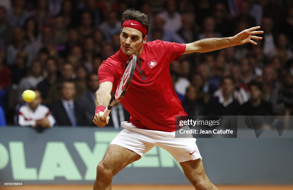 France v Switzerland - Davis Cup World Group Final: Day One