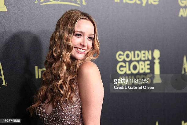 Greer Grammar arrives for The Hollywood Foreign Press Association And InStyle Celebrate The 2015 Golden Globe Award Season - Arrivals at Fig & Olive...