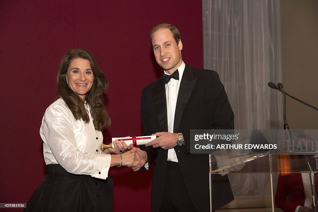 BRITAIN-ROYALS-AWARD-CHATHAM HOUSE