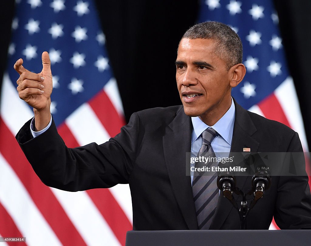 Obama Discusses His Immigration Plan At Visit To Las Vegas High School