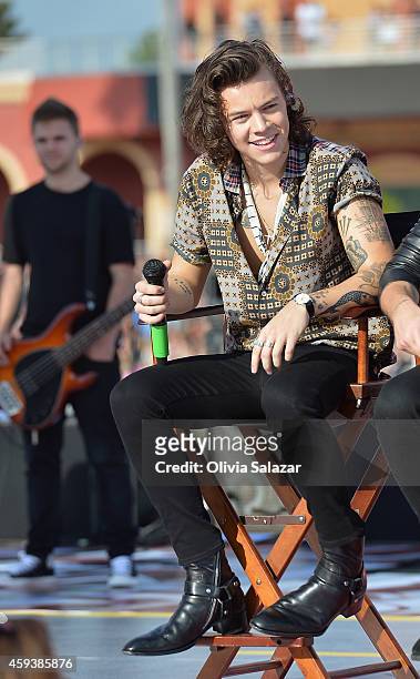 Harry Styles of the band One Direction appear on NBC's Today Show to release their new album "Four" at Universal City Walk At Universal Orlando on...