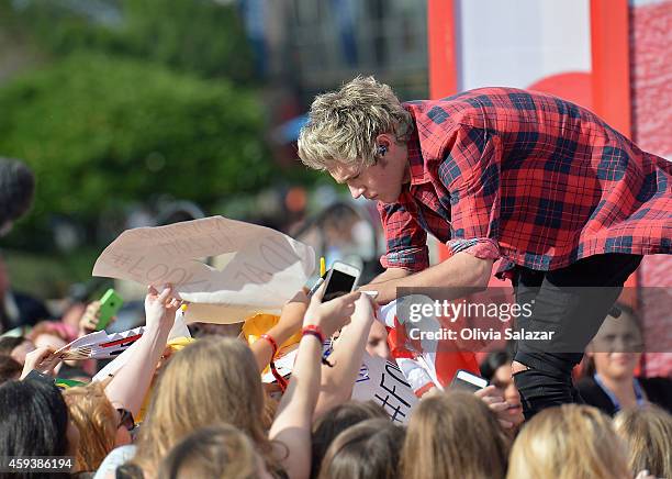 Niall Horan of the band One Direction appear on NBC's Today Show to release their new album "Four" at Universal City Walk At Universal Orlando on...