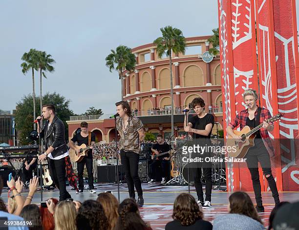 One Direction appear on NBC's Today Show to release their new album "Four" at Universal City Walk At Universal Orlando on November 17, 2014 in...