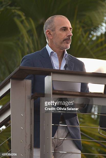 Matt Lauer appear on NBC's Today Show to release their new album "Four" at Universal City Walk At Universal Orlando on November 17, 2014 in Orlando,...