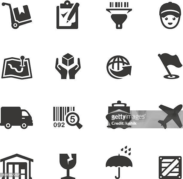 soulico - delivering icons - damaged package stock illustrations