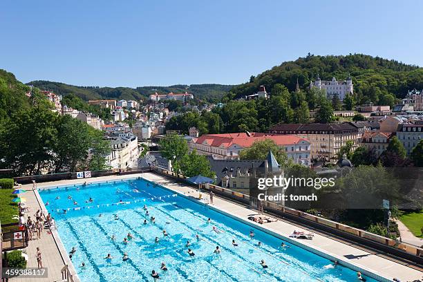 thermal pool - karlovy vary stock pictures, royalty-free photos & images