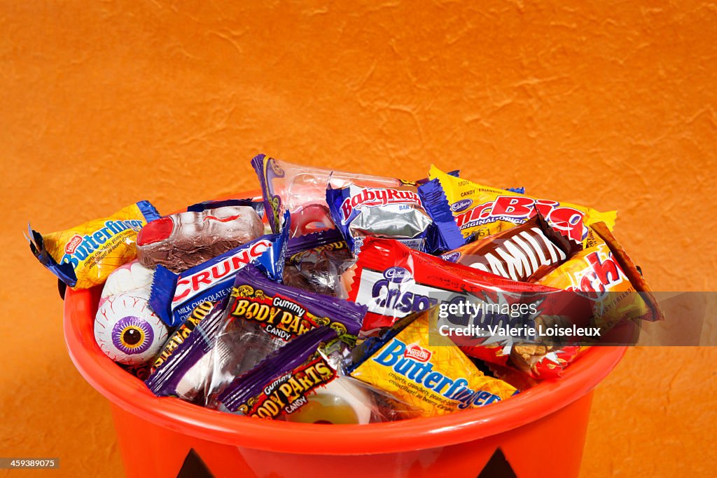 Bucket of Halloween Candies