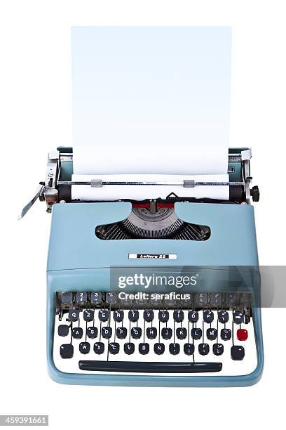 olivetti letter 22 typewriter - typewriter isolated stock pictures, royalty-free photos & images