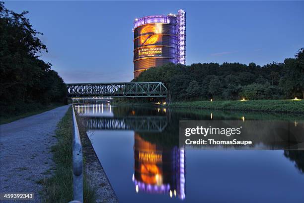 gasometer oberhausen - gas container stock pictures, royalty-free photos & images