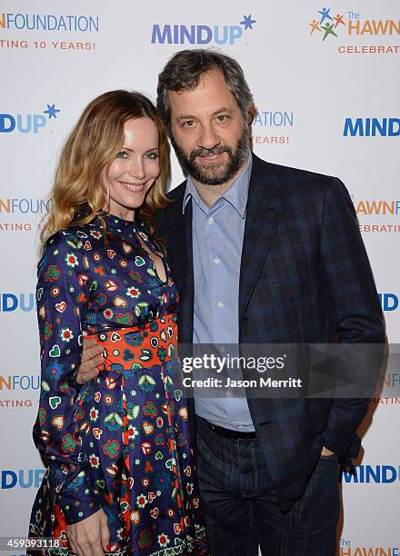 Actress Leslie Mann and director Judd Apatow attend Goldie Hawn's inaugural "Love In For Kids" benefiting the Hawn Foundation's MindUp program...