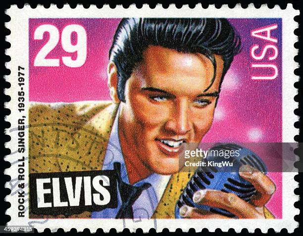 elvis presley postage stamp - elvis presley stock pictures, royalty-free photos & images