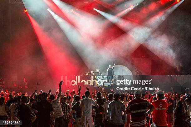 Hollaphonic performs at a concert during the Abu Dhabi Formula One Grand Prix on November 21, 2014 in Abu Dhabi, United Arab Emirates.