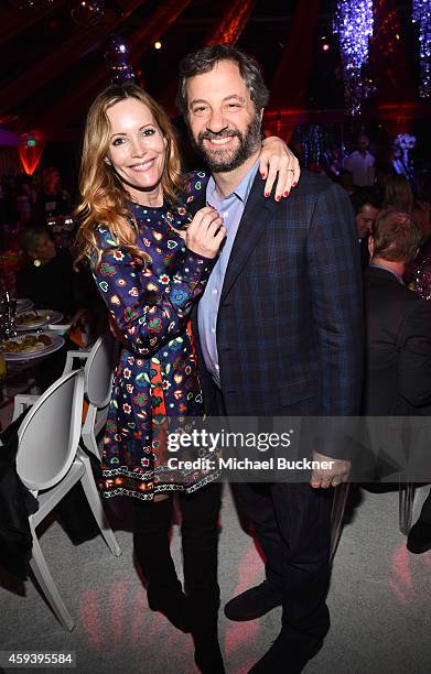 Actress Leslie Mann and director Judd Apatow attend Goldie Hawn's inaugural "Love In For Kids" benefiting the Hawn Foundation's MindUp program...