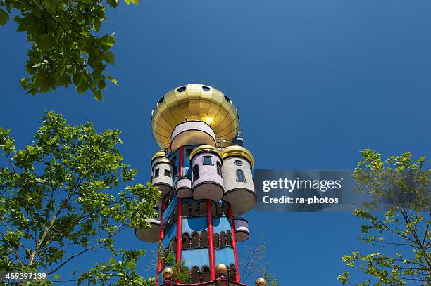 hundertwasser tower - abensberg stockfoto's en -beelden