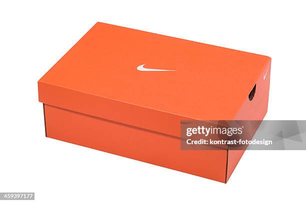 nike shoe packaging - nike shoes stock pictures, royalty-free photos & images