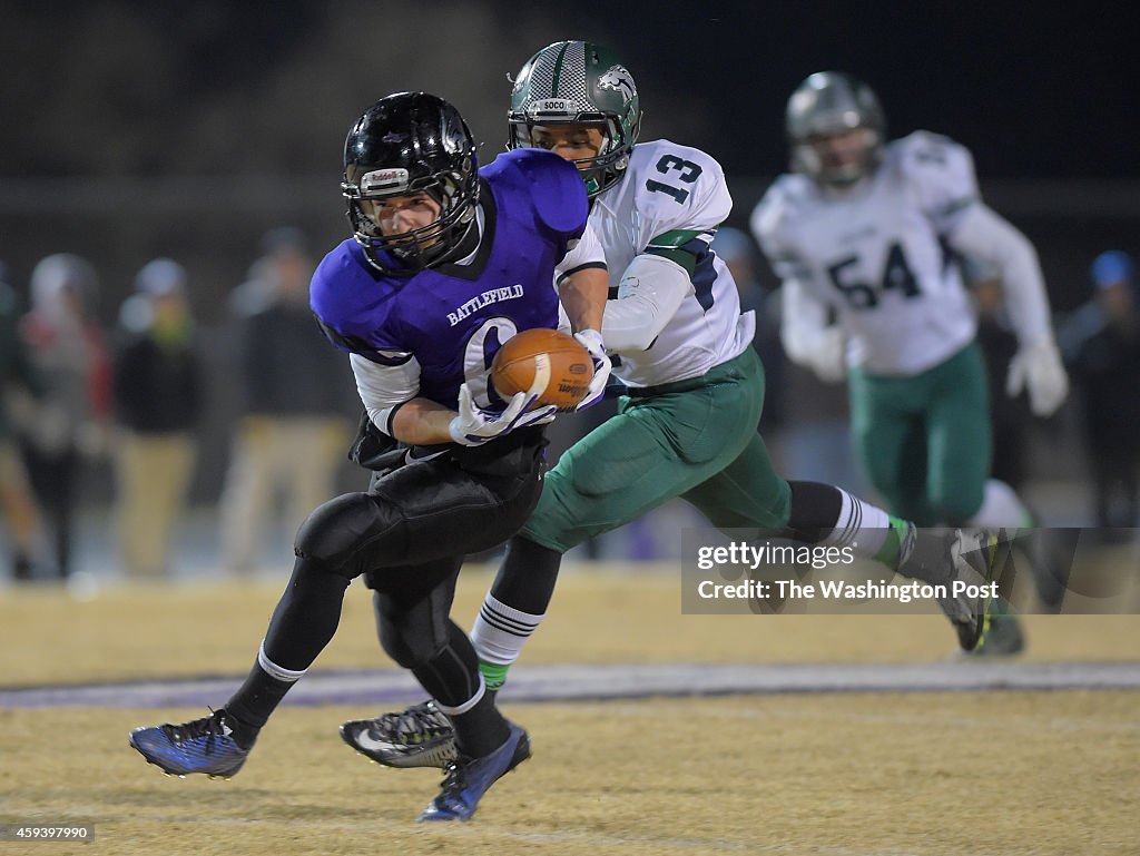 Battlefield plays South County in the Virginia 6A north region football quarterfinal
