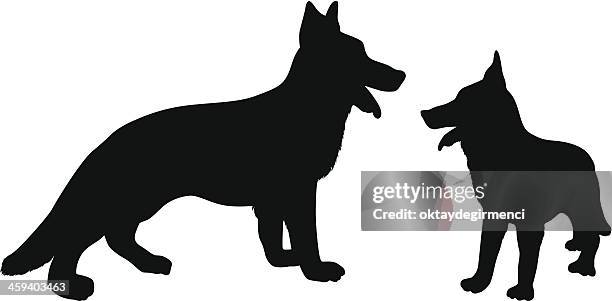 german shepherd - police dog stock illustrations