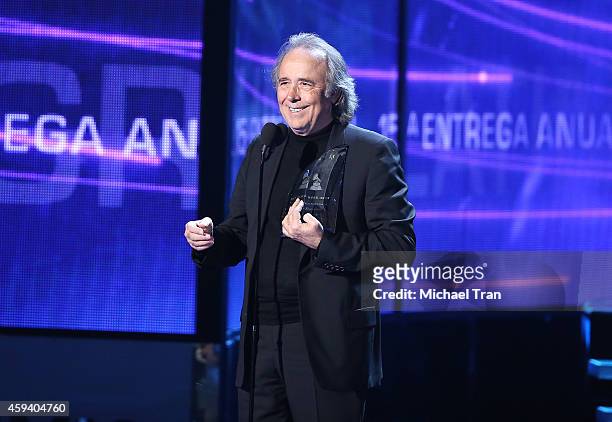Person of the Year Honoree Joan Manuel Serrat onstage during the 15th Annual Latin GRAMMY Awards held at the MGM Grand Arena on November 20, 2014 in...