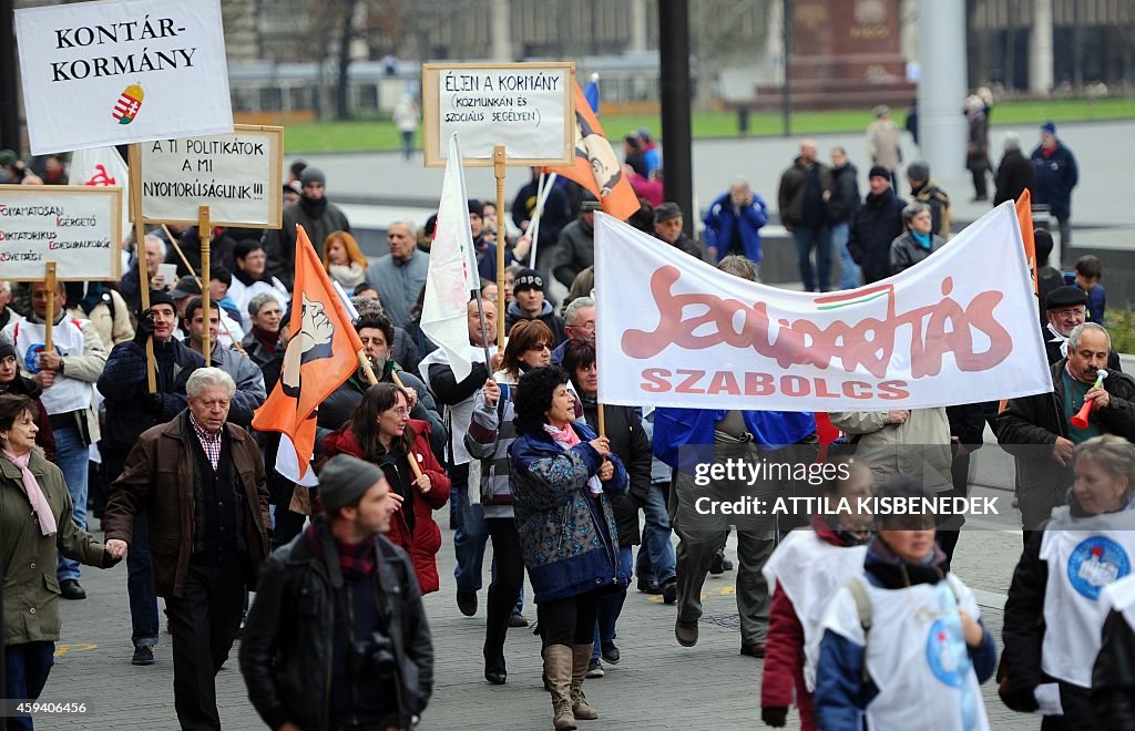 HUNGARY-GOVERNMENT-DEMONSTRATION-EDUCATION