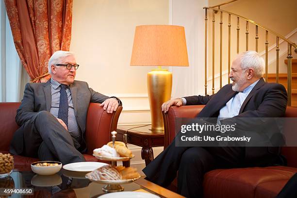 German Foreign Minister Frank-Walter Steinmeier meets with Iranian Foreign Minister Mohammad Javad Zarif on November 22, 2014 in Vienna, Austria....