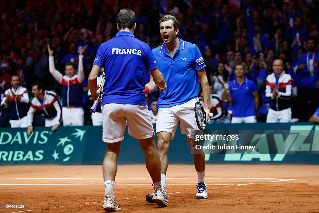 France v Switzerland - Davis Cup World Group Final: Day Two