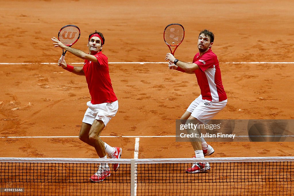 France v Switzerland - Davis Cup World Group Final: Day Two